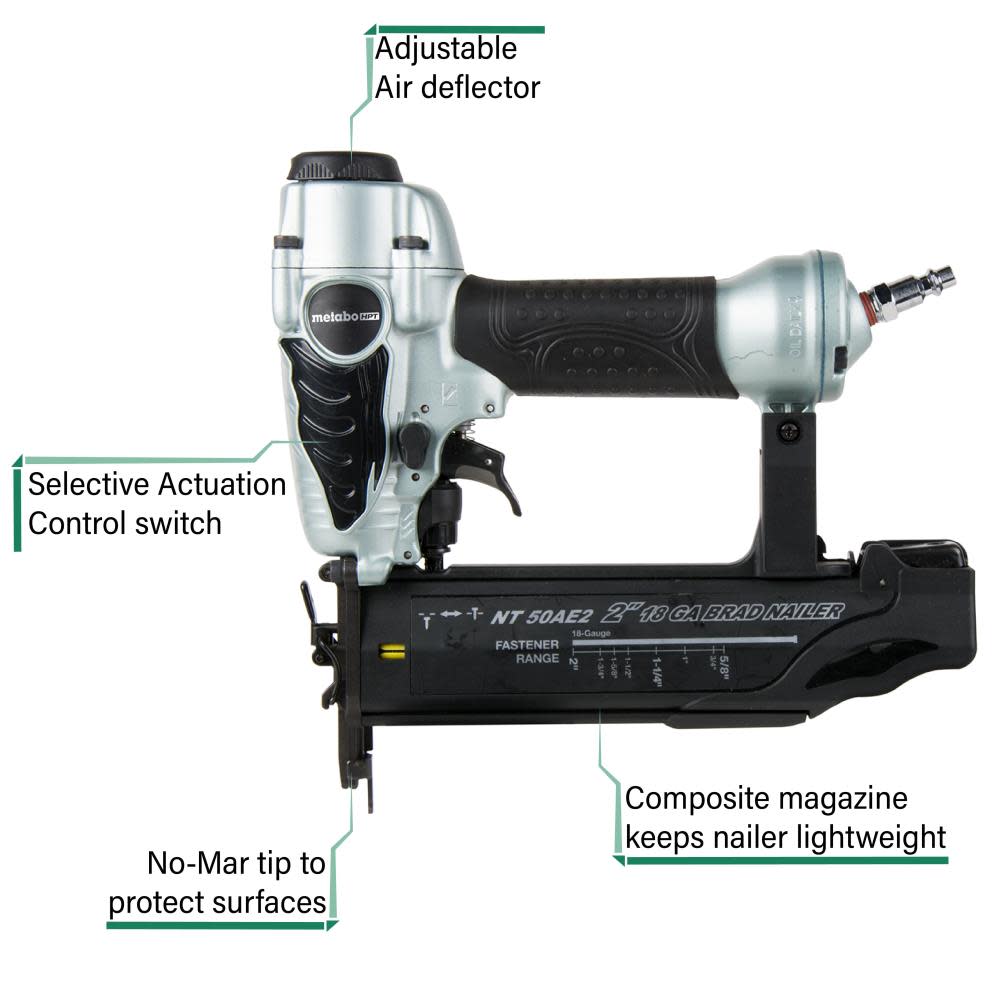 Metabo HPT 2 In. 18 Gauge Finish Nailer - Ascmtools