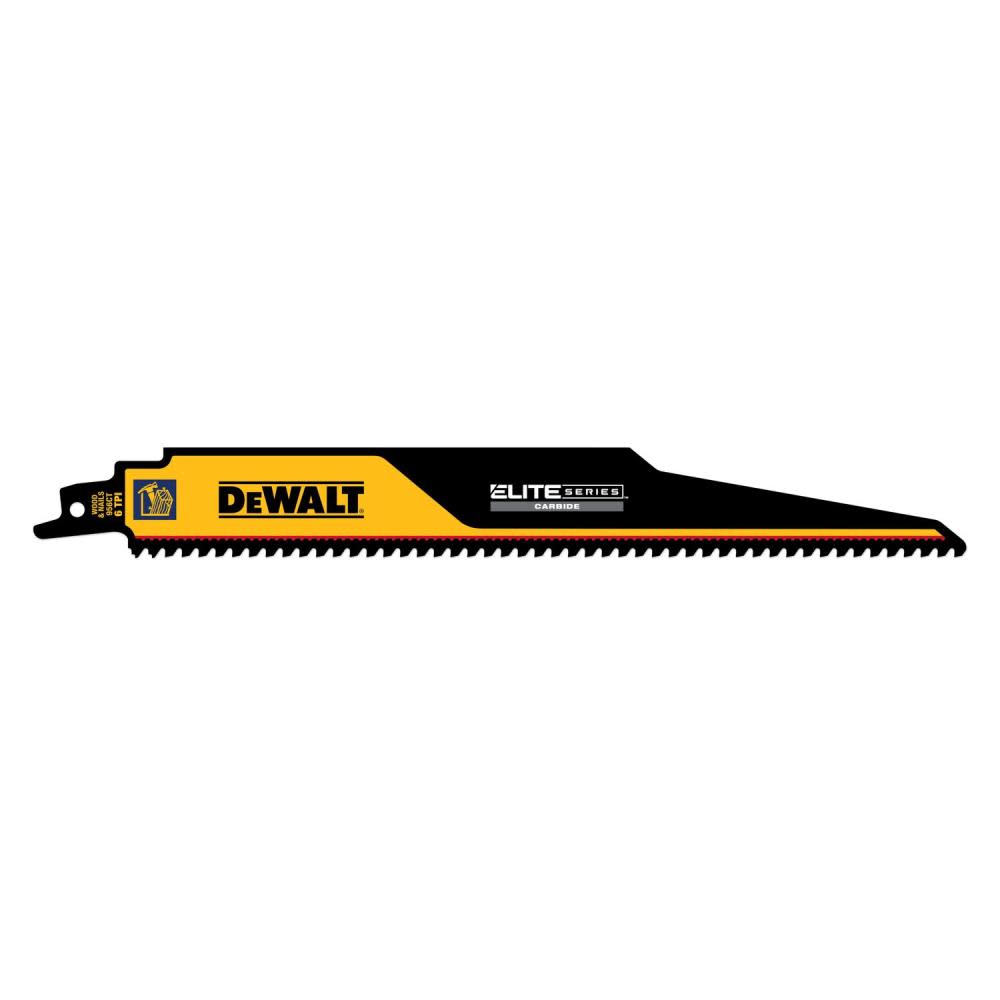 DEWALT ELITE SERIES Reciprocating Saw Blade 1pk Carbide Tipped 9″ 6 TPI Demolition - Ascmtools
