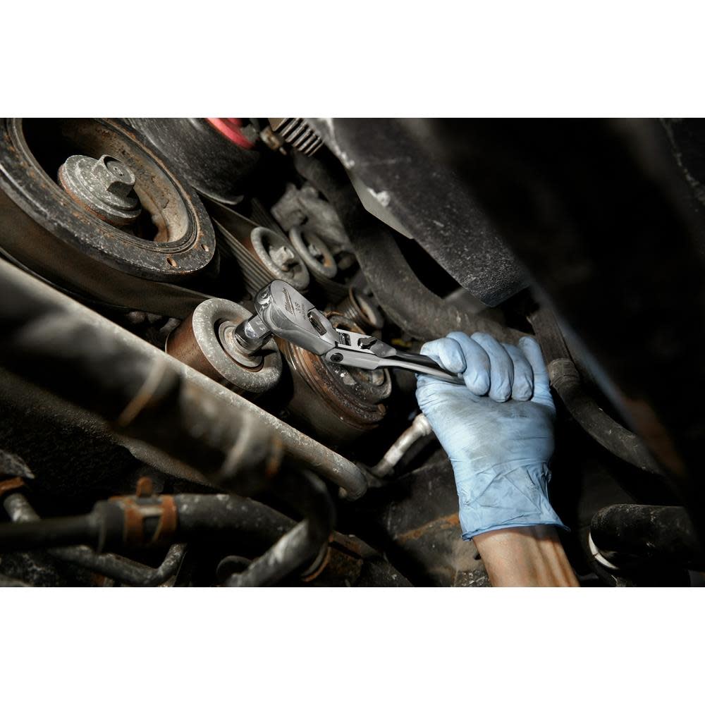 Milwaukee 3/8″ Drive 9″ Flex Head Ratchet - Ascmtools