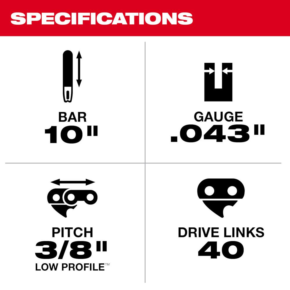 Milwaukee 10″ Pole Saw Guide Bar - Ascmtools