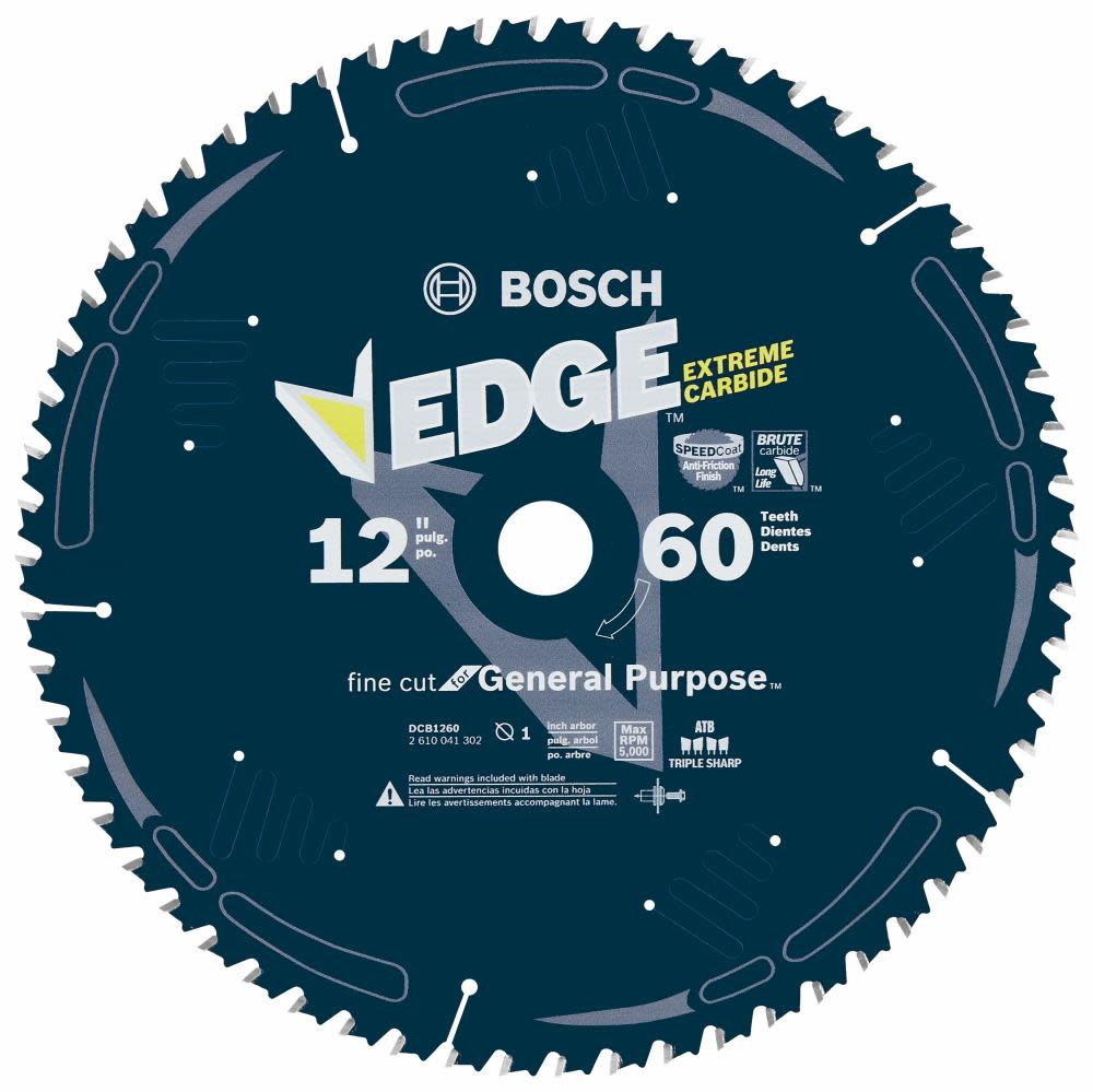 Bosch 12 In. 60 Tooth Edge Circular Saw Blade for Fine Finish - Ascmtools