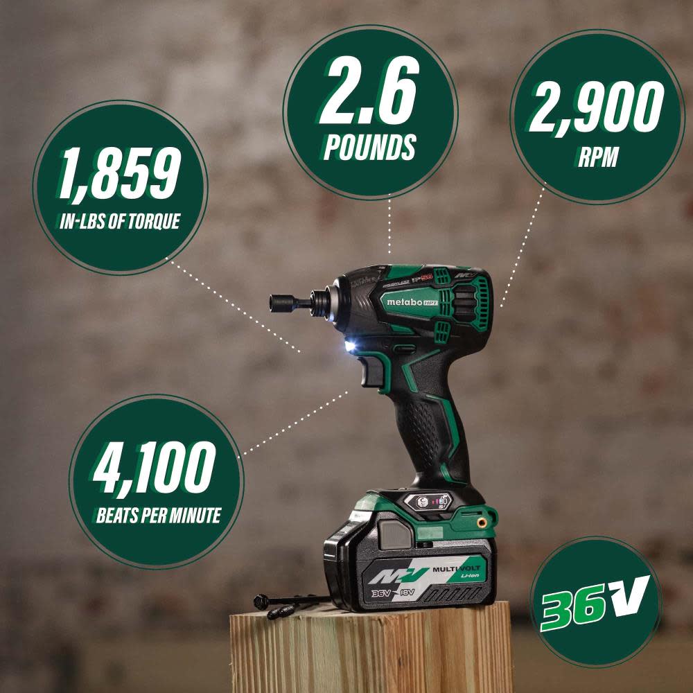 Metabo HPT Multivolt 36V Brushless Triple Hammer Impact Driver (Bare Tool) - Ascmtools