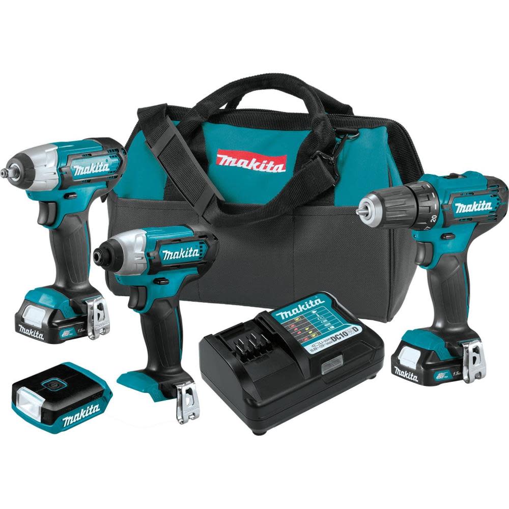 Makita 12V Max CXT Lithium-Ion Cordless 4-Pc. Combo Kit (1.5Ah) - Ascmtools