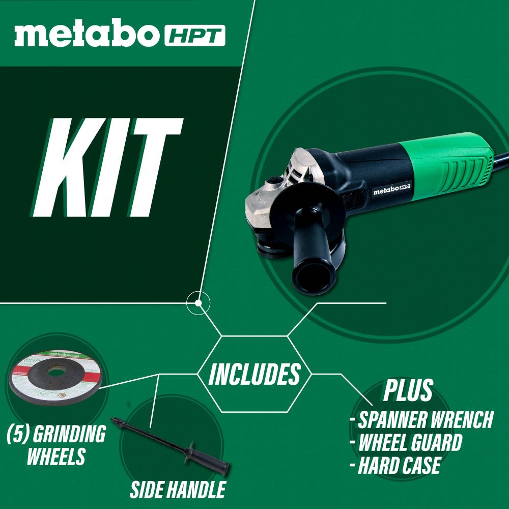 Metabo HPT 4-1/2 In. 6.2 Amp Disc Grinder - Ascmtools