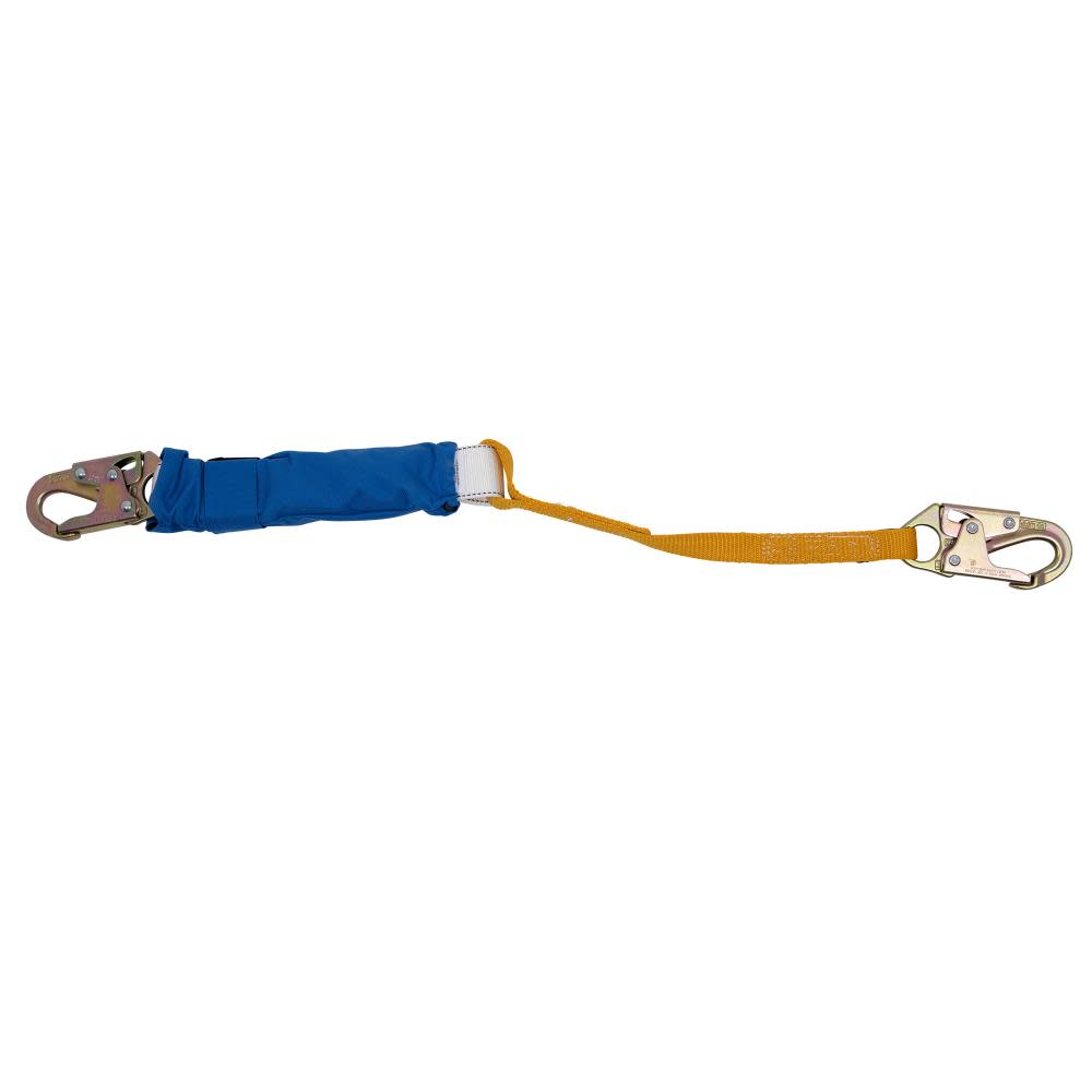 Werner 3ft DeCoil Lanyard (DCELL Shock Pack 1in Web Snap Hook) - Ascmtools