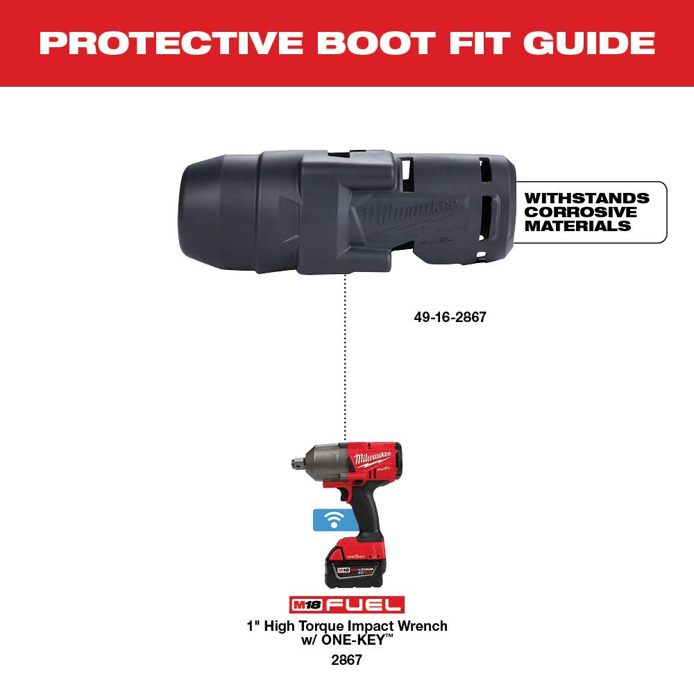 Milwaukee M18 FUEL 1 in. HTIW with ONE-KEY Protective Boot - Ascmtools