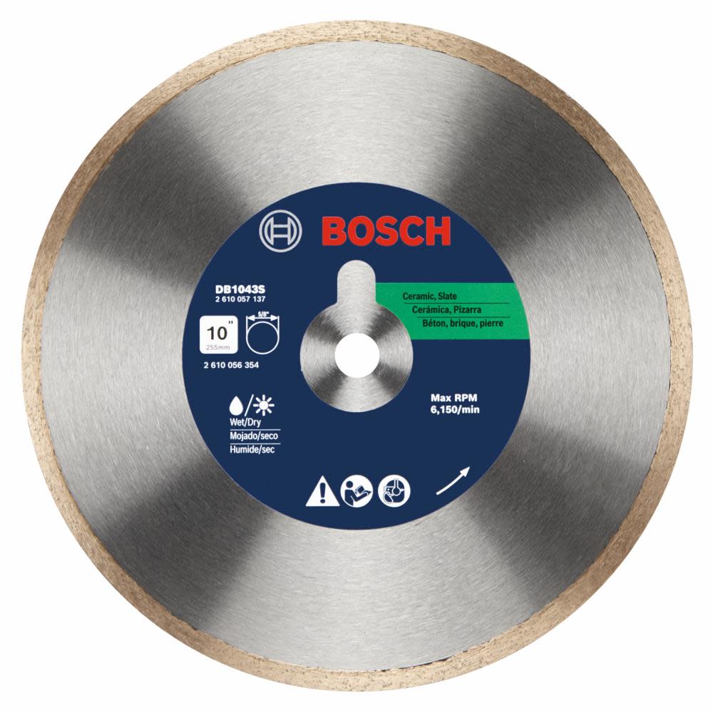Bosch 10″ Standard Continuous Rim Diamond Blade for Clean Cuts - Ascmtools