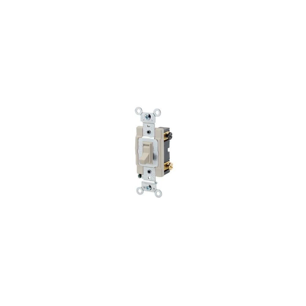 Leviton 15A 120/277V Metal Ivory Grounded AC Quiet Toggle Switch - Ascmtools