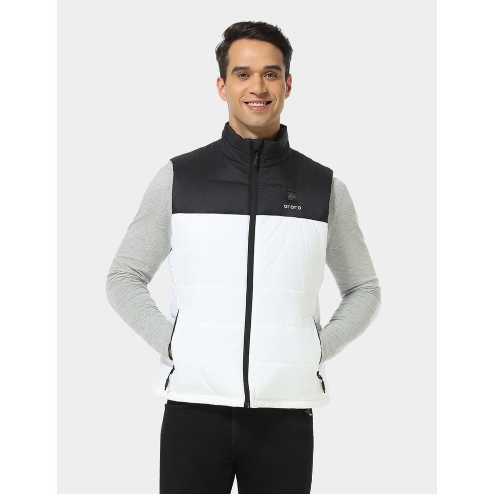 ORORO Mens Black & White Classic Heated Vest Kit Large - Ascmtools