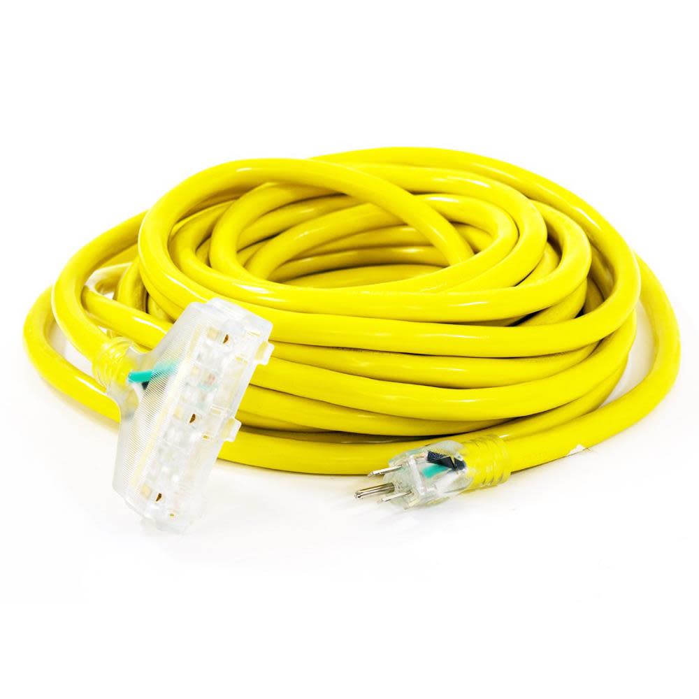 Duromax SJTW Lit Extension Power Cord 25′ 10ga Triple Tap 100% Copper - Ascmtools