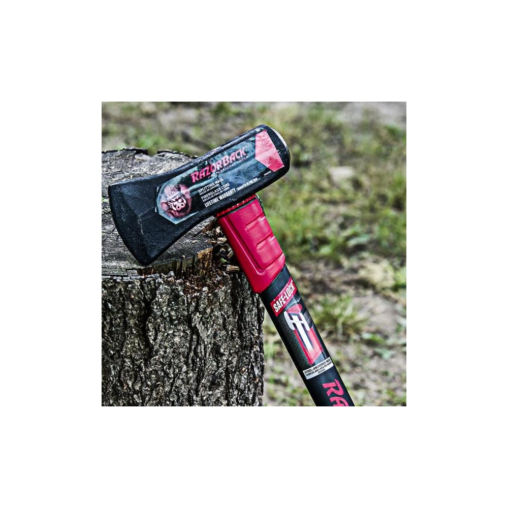 Razorback 8 Lbs Steel Head Splitting Maul with 34 In. Fiberglass Handle - Ascmtools