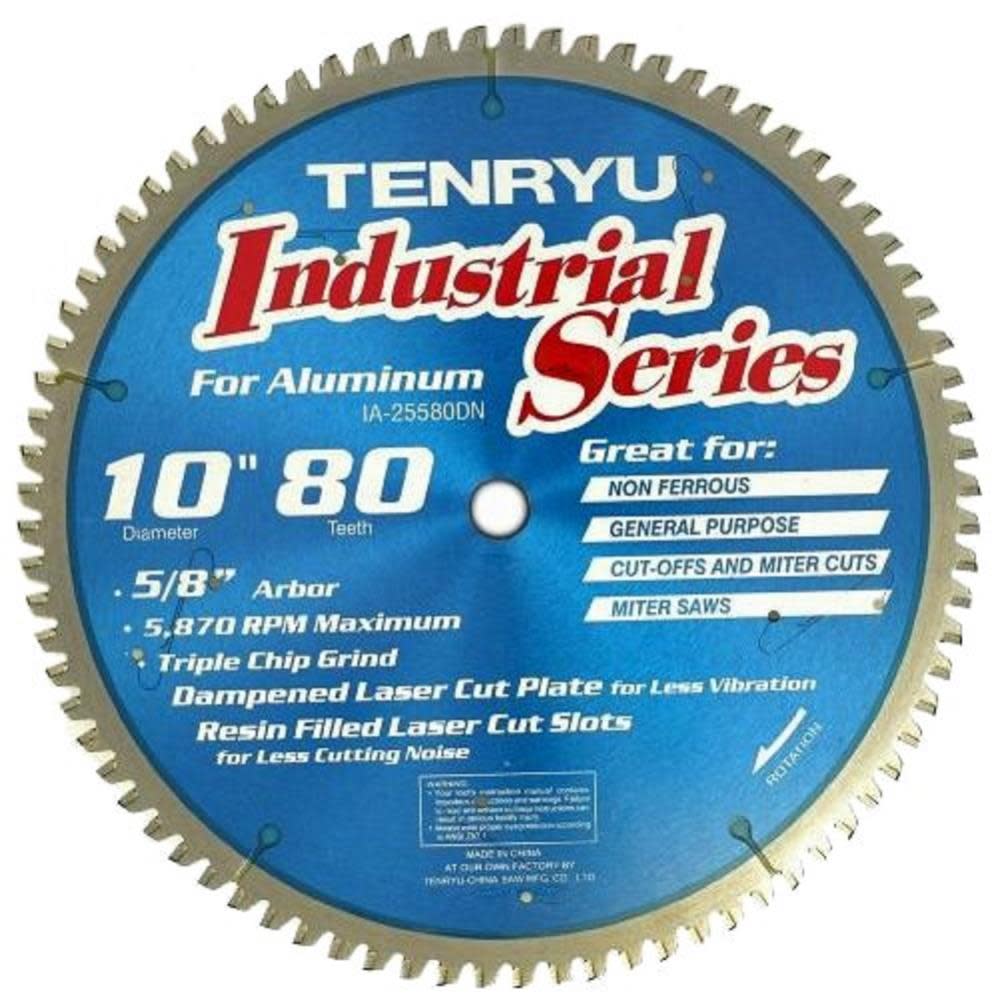 Tenryu Industrial 10In x 80T Non-Ferrous Metal Blade - Ascmtools