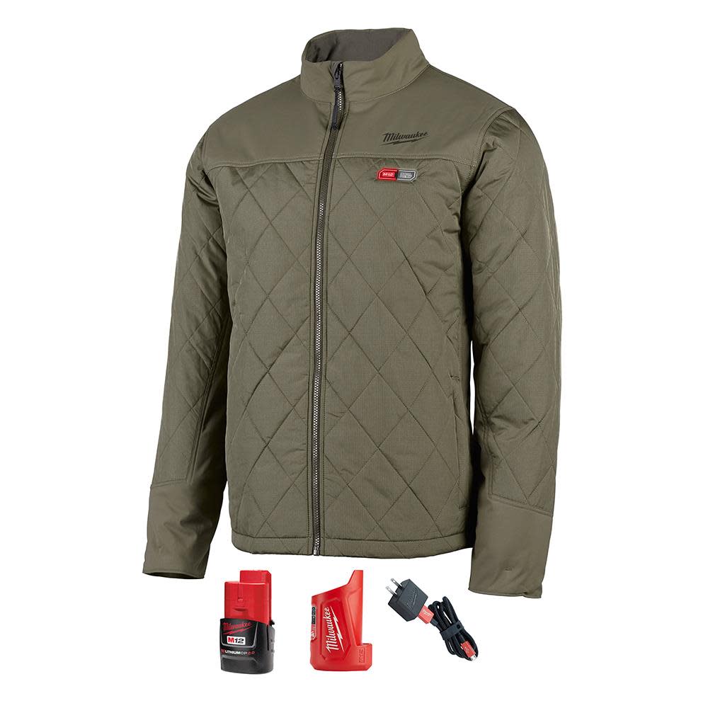 Milwaukee M12 Heated AXIS Jacket Kit XL Olive Green - Ascmtools