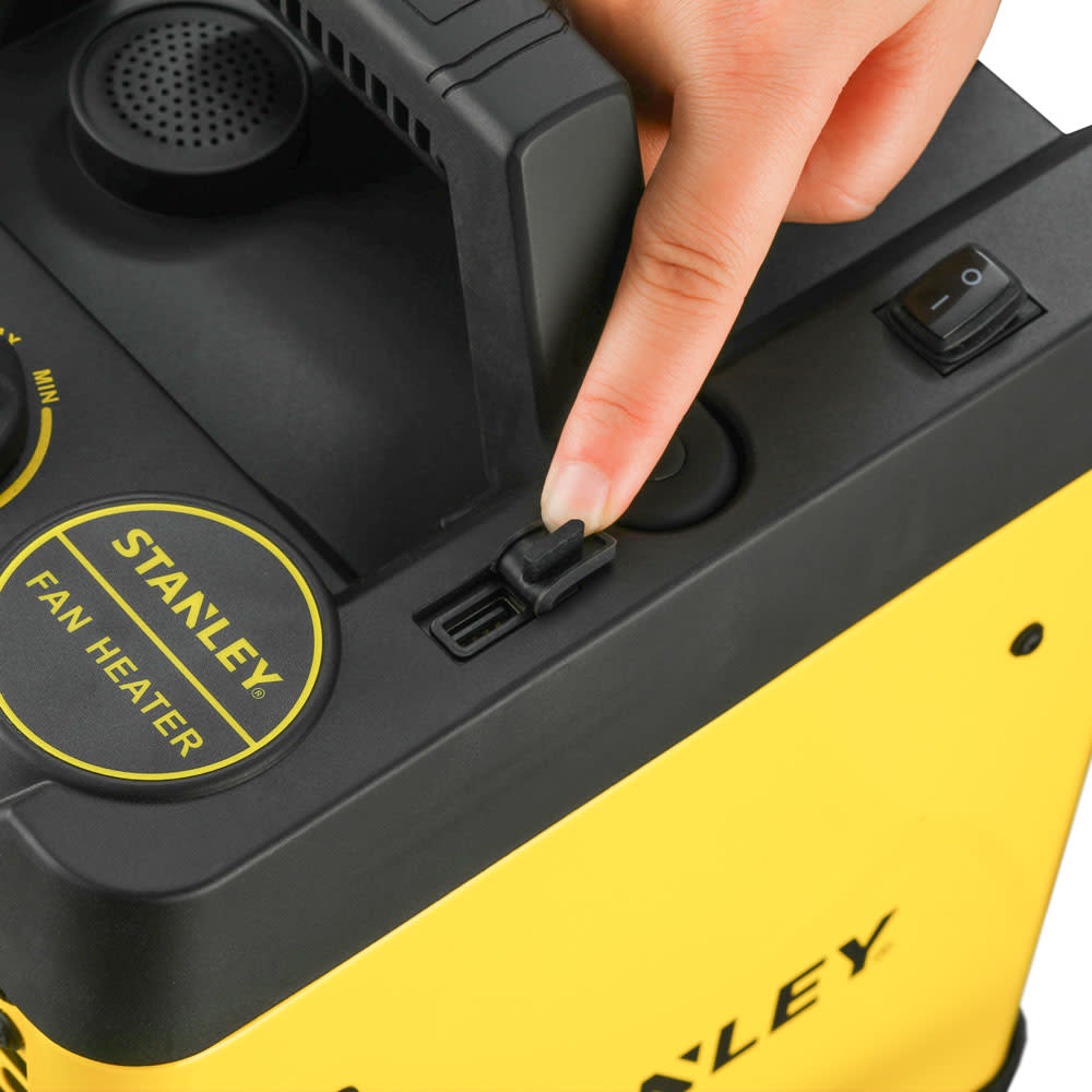 Stanley 1500W Heavy Duty Portable Heater with Light and USB - Ascmtools