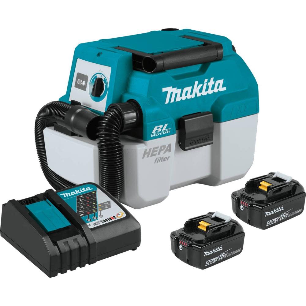 Makita 18V LXT 2 Gallon HEPA Portable Wet/Dry Dust Extractor/Vacuum Kit - Ascmtools