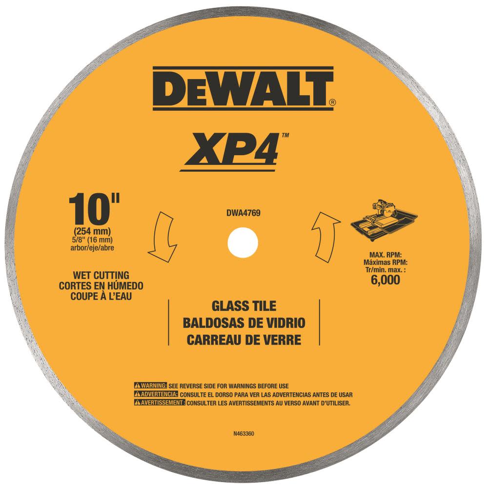 DEWALT 10-in Continuous Rim Glass Tile Blade - Ascmtools
