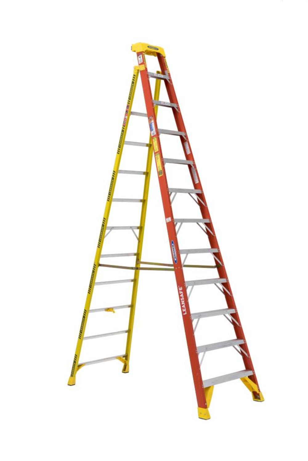 Werner 12Ft LEANSAFE Type IA Fiberglass Leaning Ladder - Ascmtools