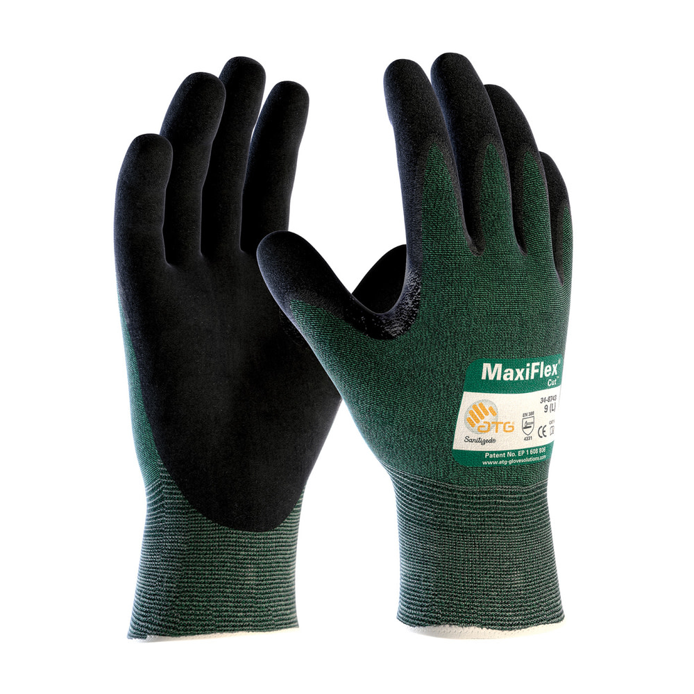 Protective Industrial Products MaxiFlex Cut Green Eng Yarn Shell Black Nitrile MicroFoam Grip A2 XXL - Ascmtools