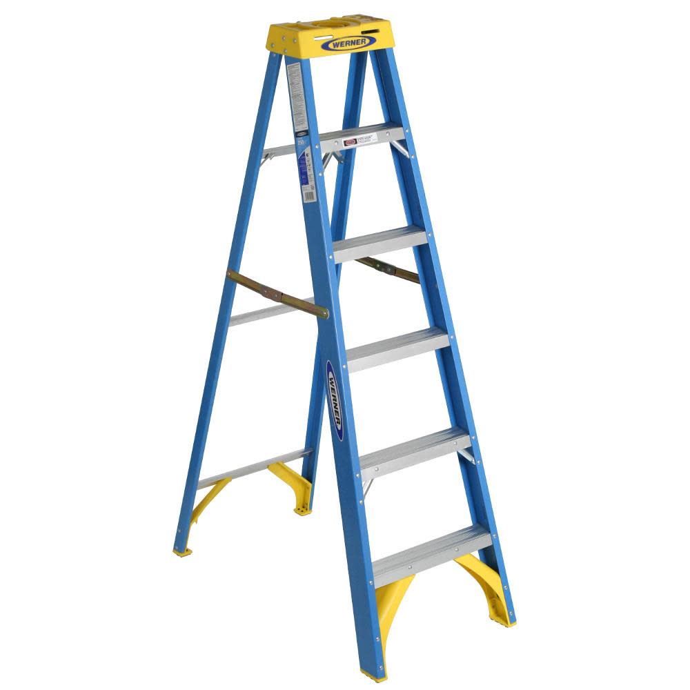 Werner 6 Ft. Type I Fiberglass Step Ladder - Ascmtools