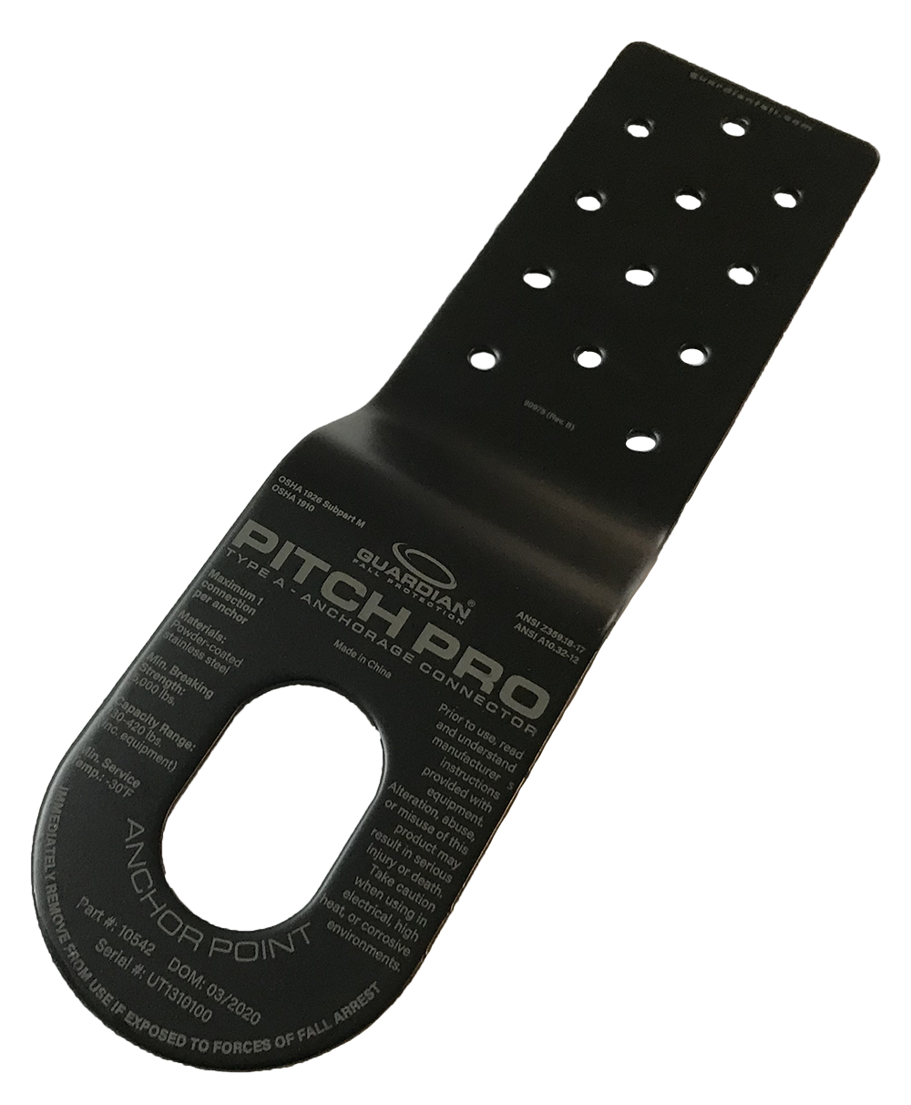 Guardian Fall Protection Pitch Pro Slotted roof Anchor Gray - Ascmtools