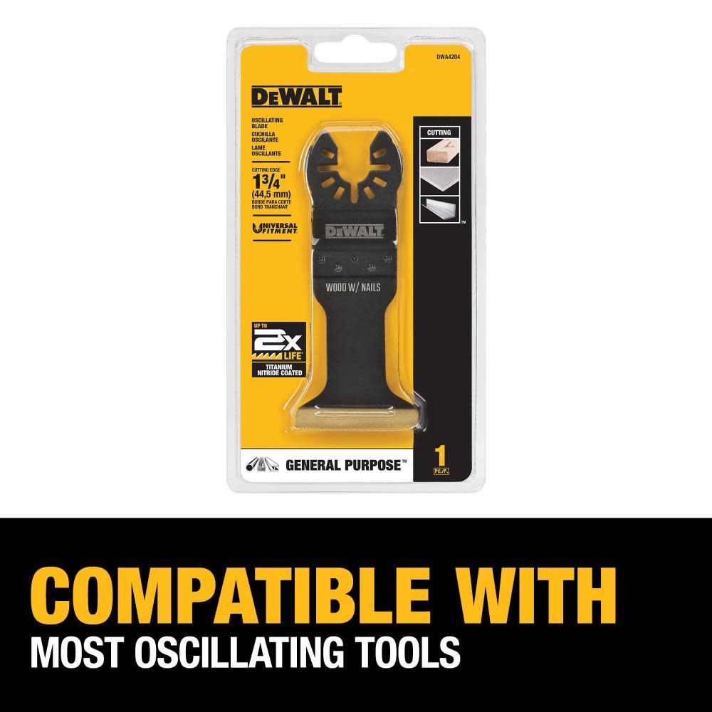 DEWALT Wide Titanium Oscillating Wood with Nails Blade - Ascmtools