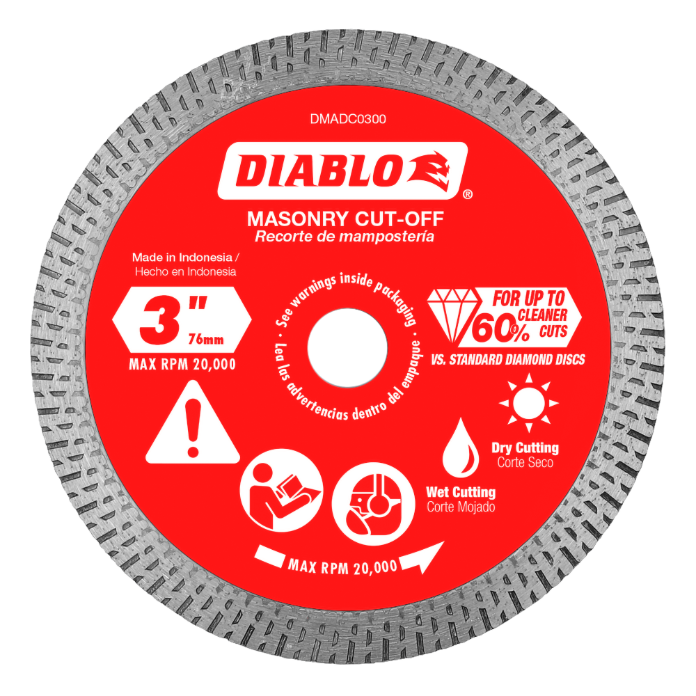 Diablo Tools 3″ Diamond Continuous Rim Cut Off Discsfor Masonry - Ascmtools