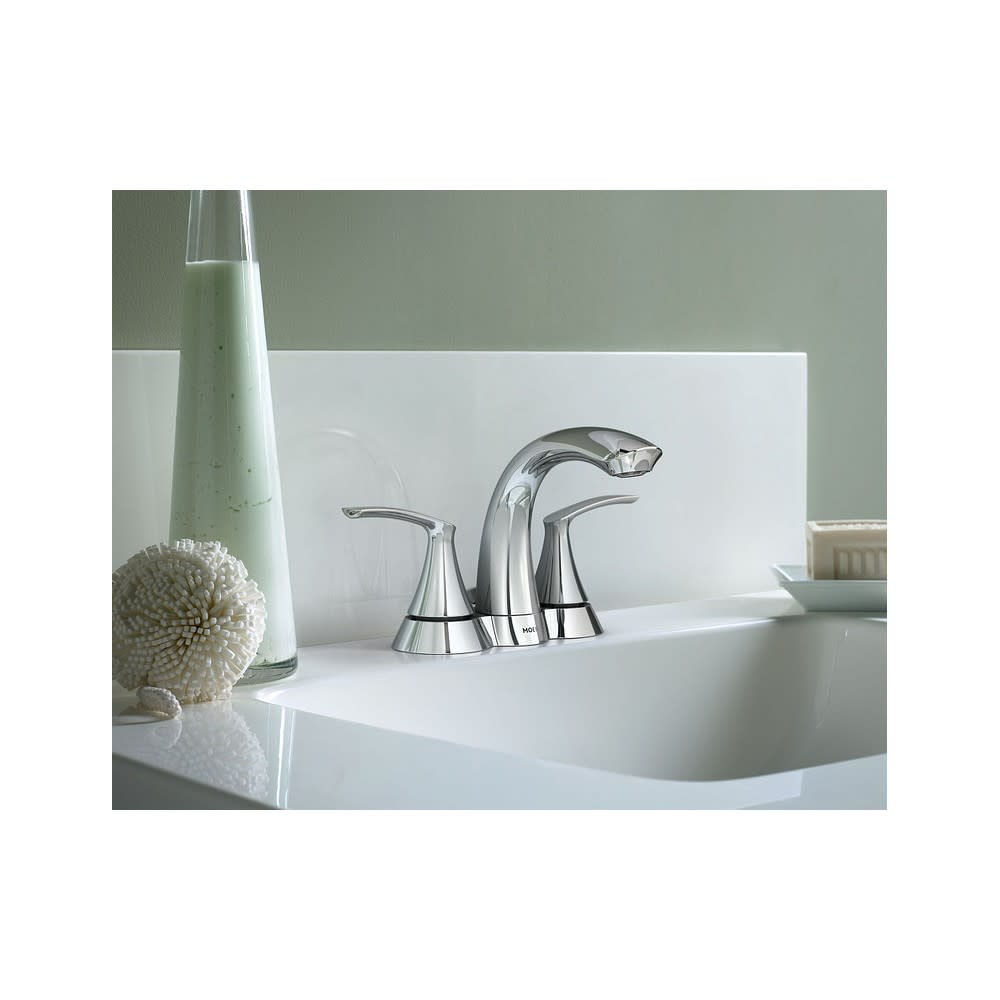 Moen Darcy Bathroom Lavatory Faucet Chrome 2 Handle Low Arc - Ascmtools