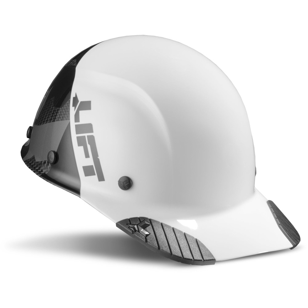 Lift Safety Hard Hat DAX FIFTY50 White/Black Camo CarbonFiber Cap - Ascmtools
