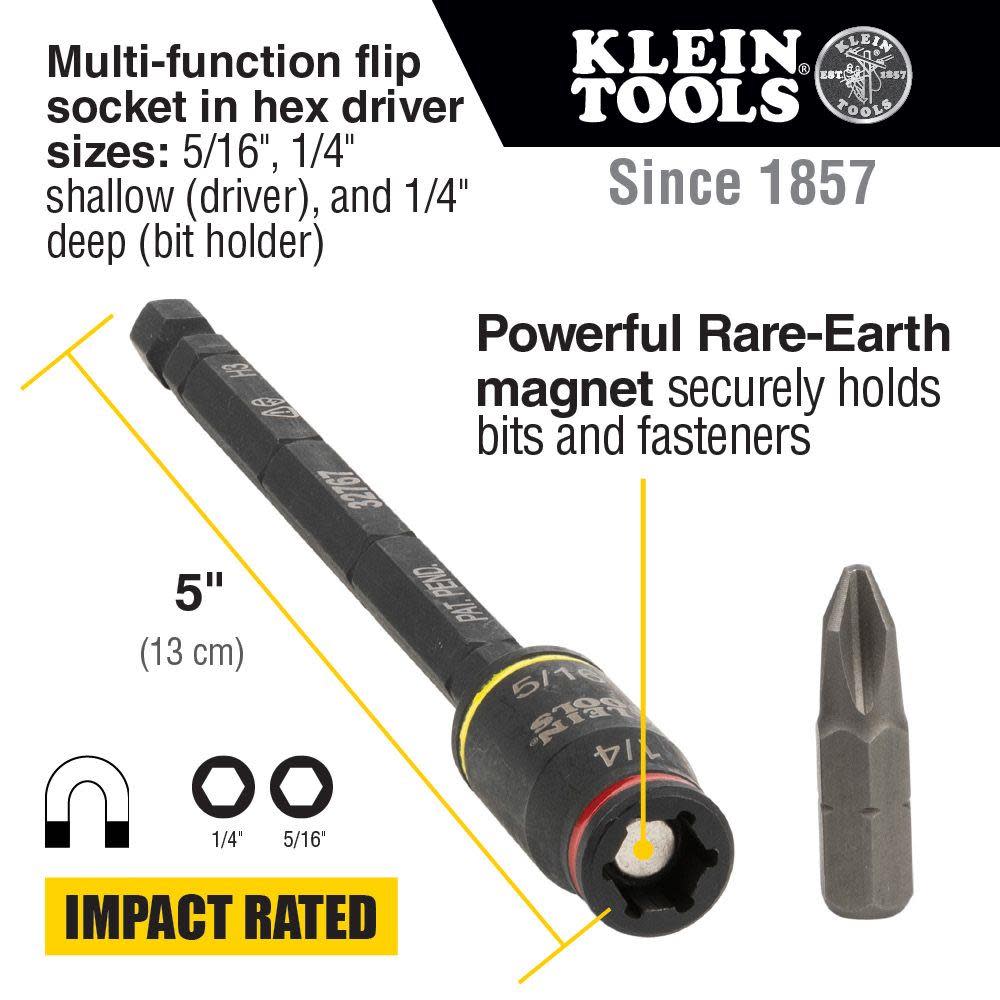 Klein Tools 3 in 1 Impact Flip Socket Set 2pc - Ascmtools