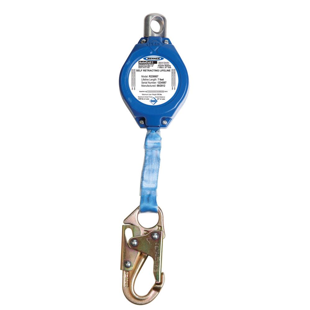 Werner AutoCoil 2 7 Ft. Web Self-Retracting Lifeline - Ascmtools