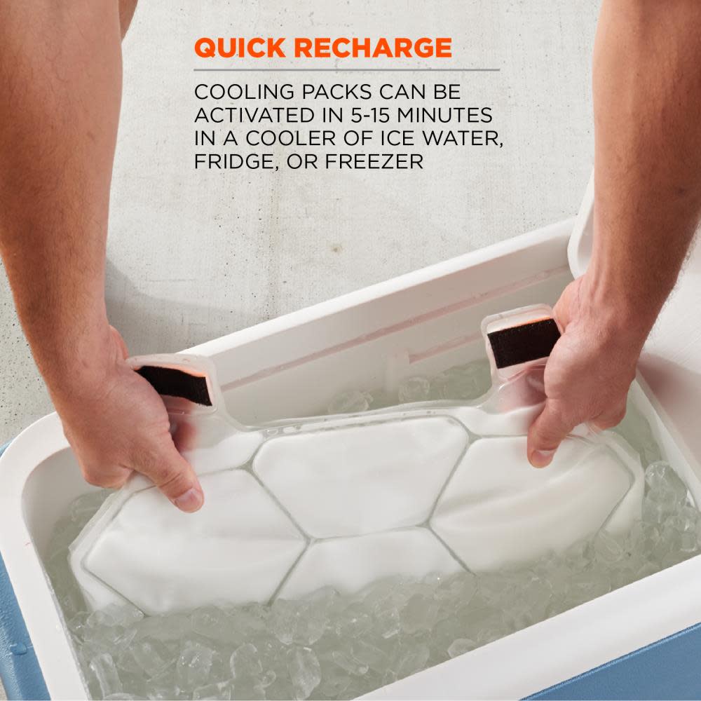 Ergodyne Chill-Its 6215 L/XL Orange Premium FR Phase Change Cooling Vest with Packs - Ascmtools