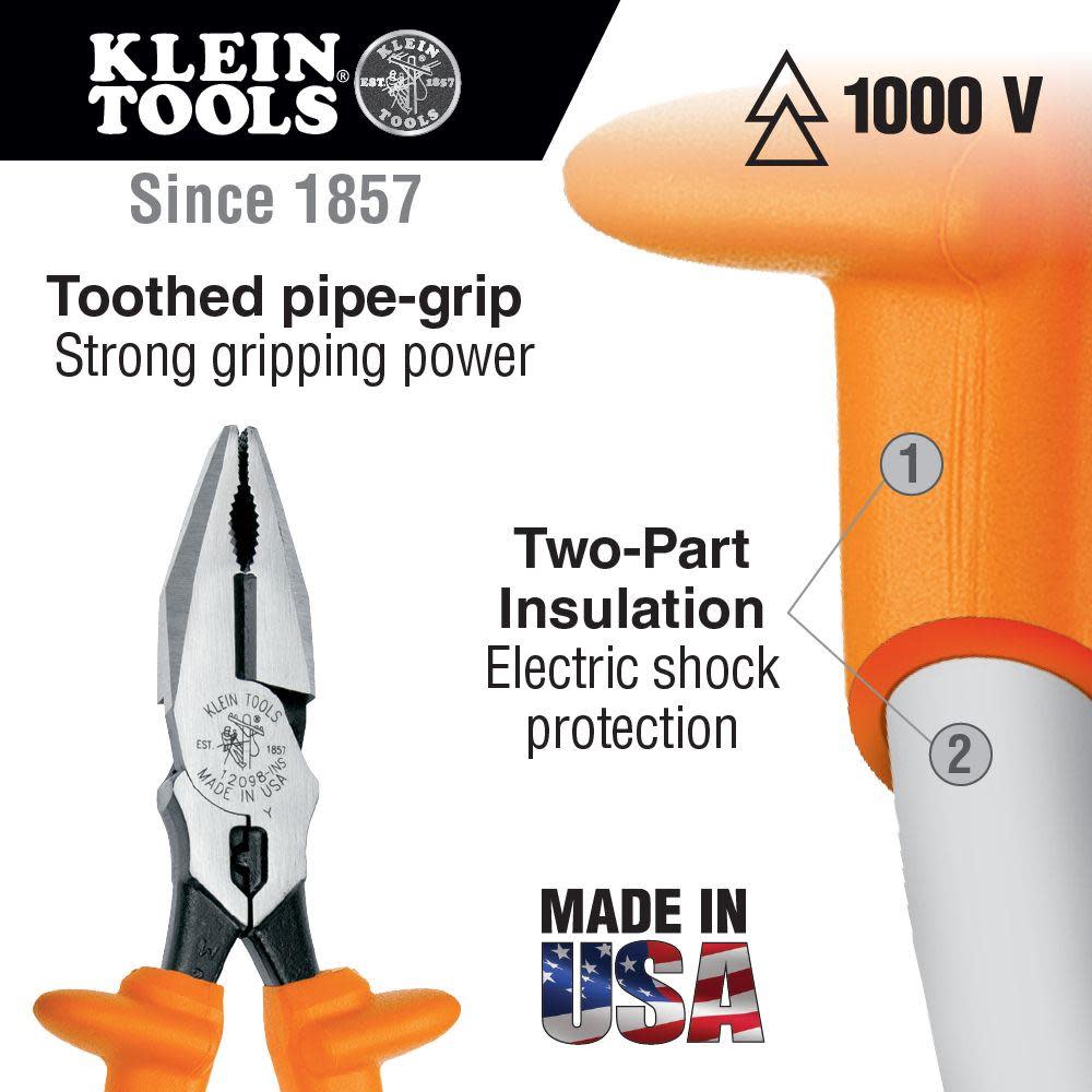 Klein Tools Pliers Insul. Side Cut/Crimp - Ascmtools