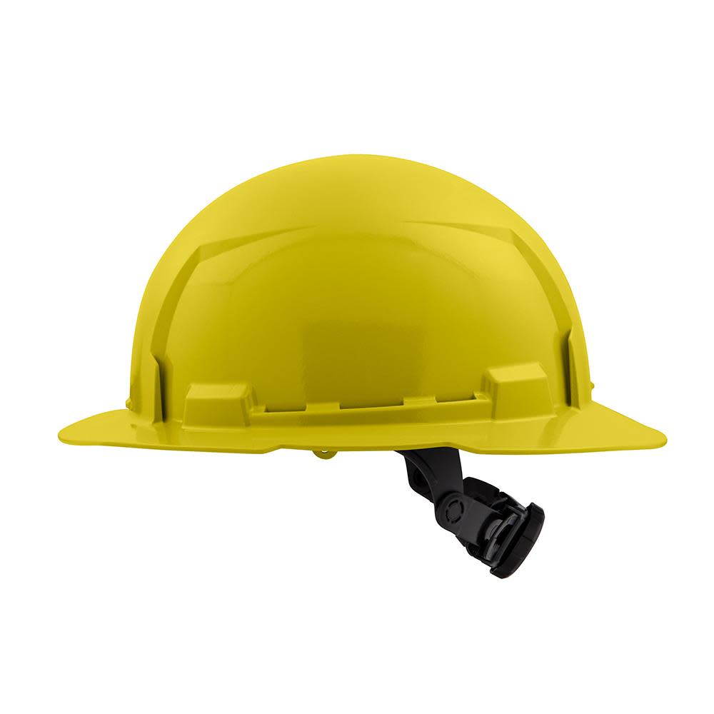 Milwaukee Yellow Full Brim Hard Hat with 6pt Ratcheting Suspension Type 1 Class E - Ascmtools