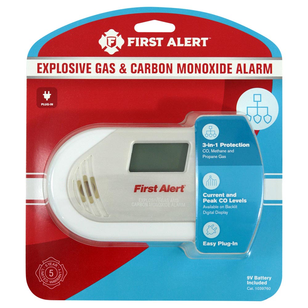 First Alert Combination Explosive Gas and Carbon Monoxide Alarm with Backlit Digital Display - Ascmtools