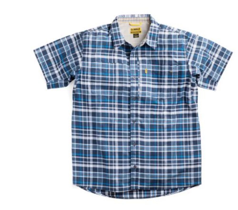 DEWALT Austin Plaid Prostretch Work Shirt Large Royal Blue - Ascmtools