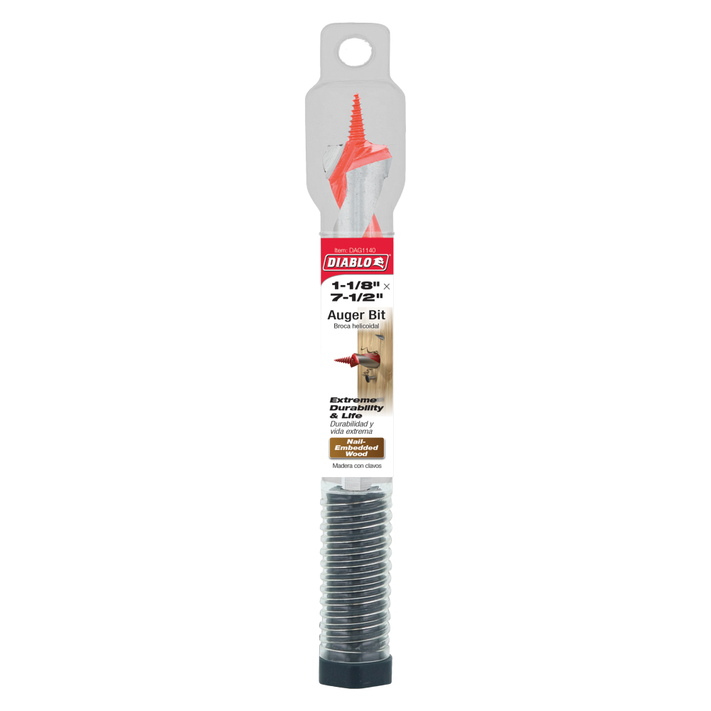 Diablo Tools 1-1/8″ x 7-1/2″ Auger Bit - Ascmtools