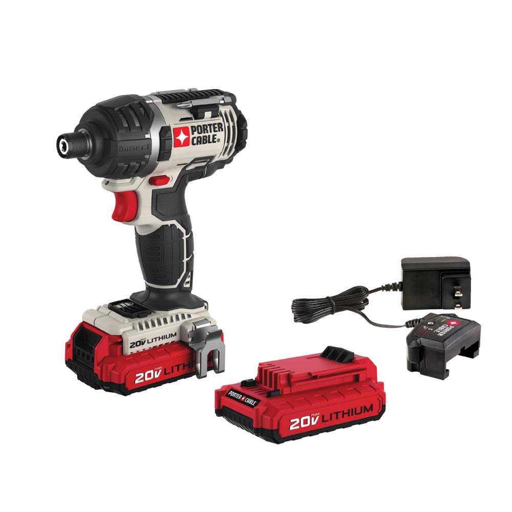 Porter Cable 20V MAX 1/4-in Hex Lithium Ion Impact Driver Kit - Ascmtools