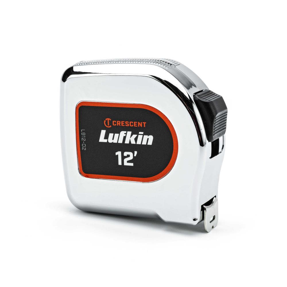 Crescent Lufkin Chrome Case Yellow Clad Tape Measure 1/2″ x 12′ - Ascmtools