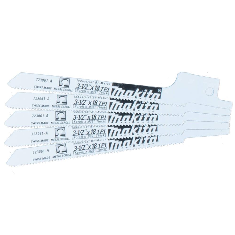 Makita 3-1/2 in. Metal Cutting Recipro Saw Blade 18TPI 5/pk - Ascmtools