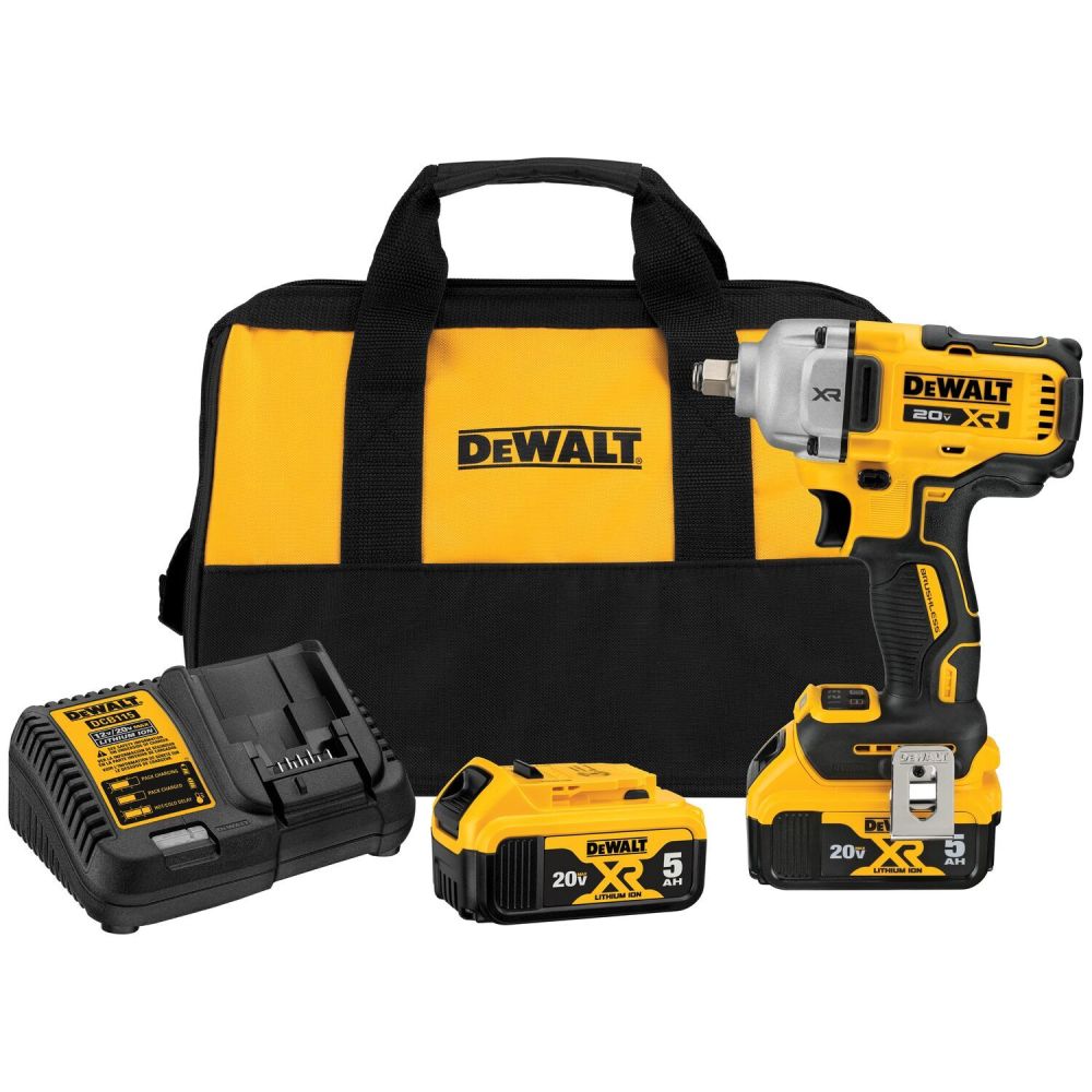DEWALT 20V MAX XR 1/2″ Mid Range Impact Wrench Kit with Hog Ring Anvil - Ascmtools
