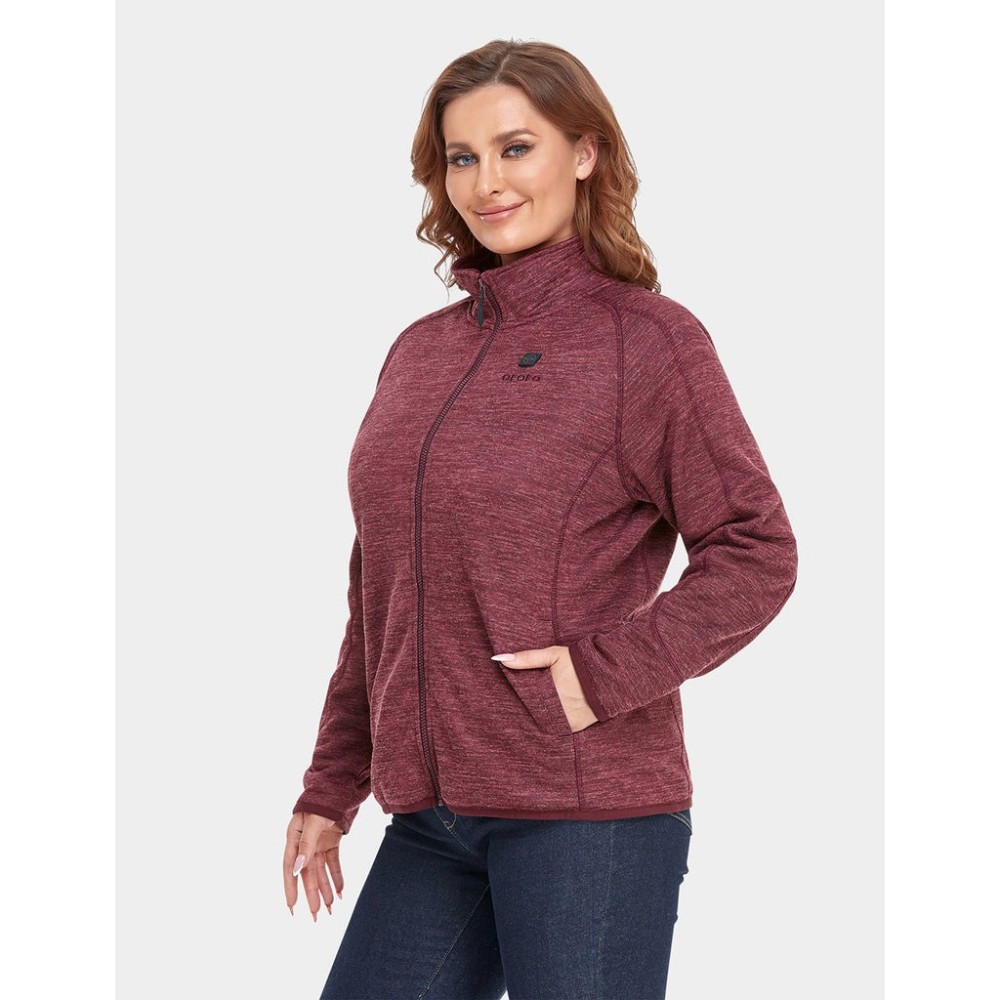 ORORO Womens Maroon Heated Fleece Jacket Kit Small - Ascmtools