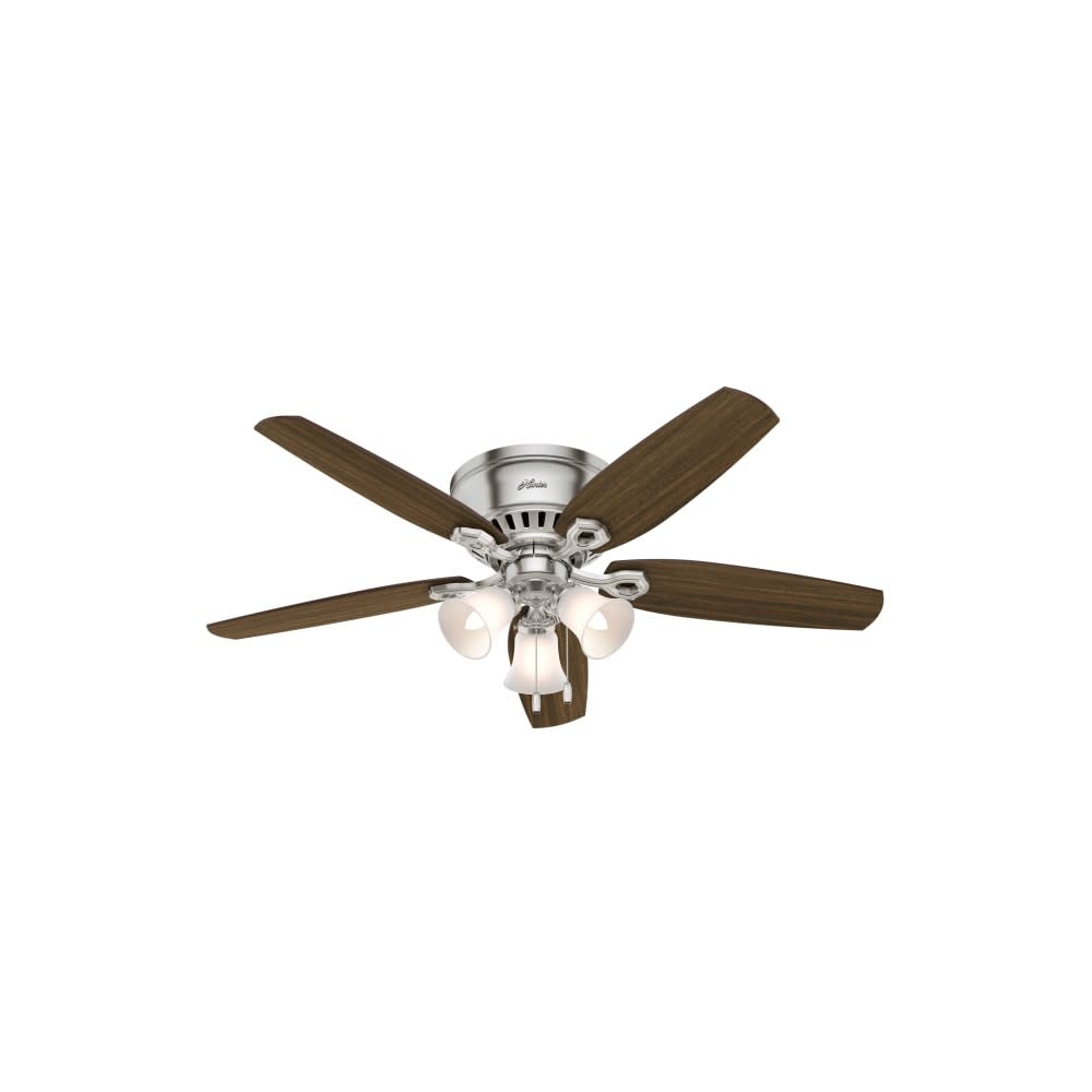 Hunter Fan Builder Ceiling Fan 52″ Brushed Nickel Brazilian Cherry - Ascmtools