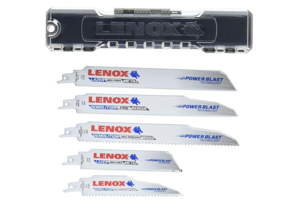 Lenox Demolition Reciprocating Saw Blade 5pc Set with Bonus Storage Case - Ascmtools