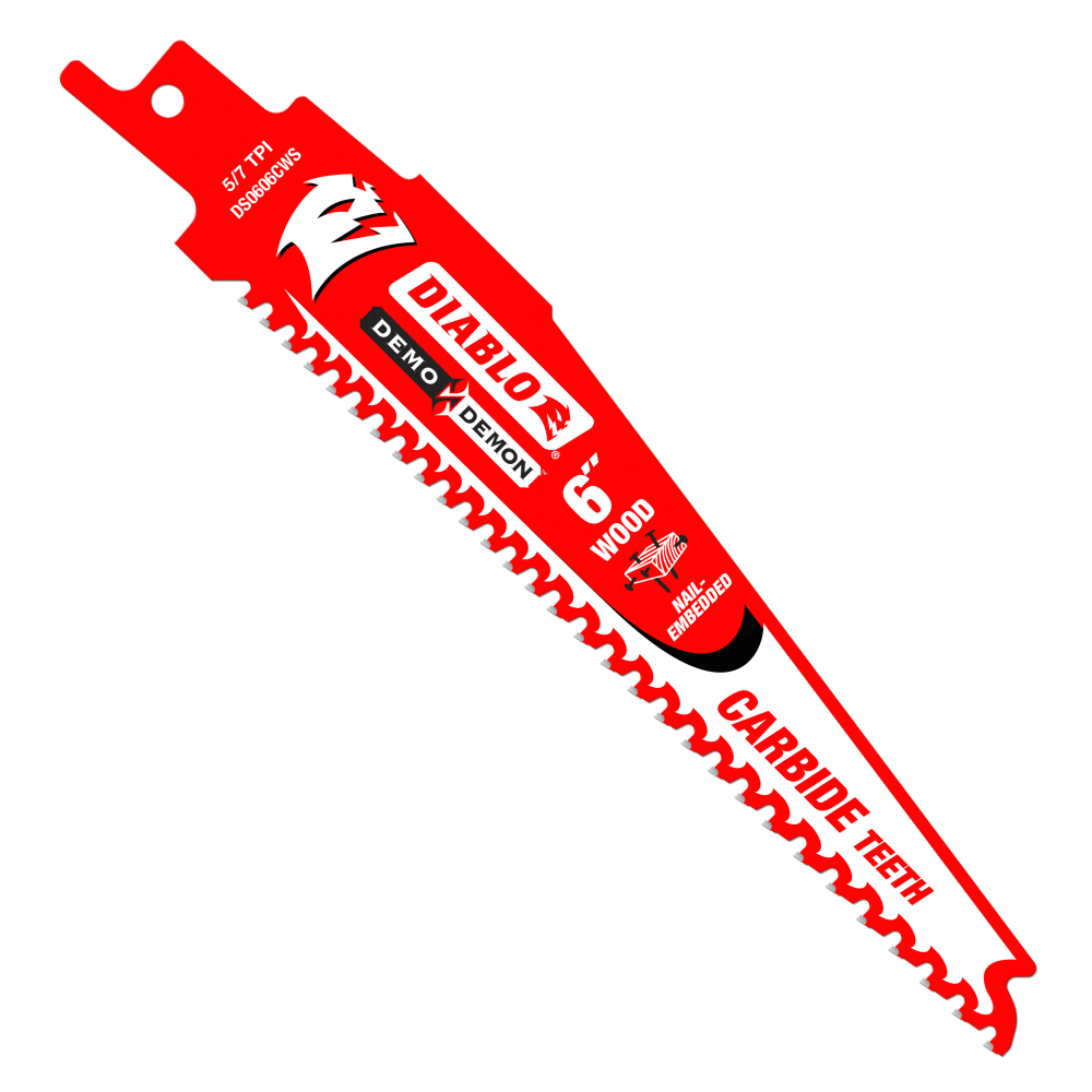 Diablo Tools 6″ Demo Demon Carbide Recip Blade for Nail-Embedded Wood - Ascmtools