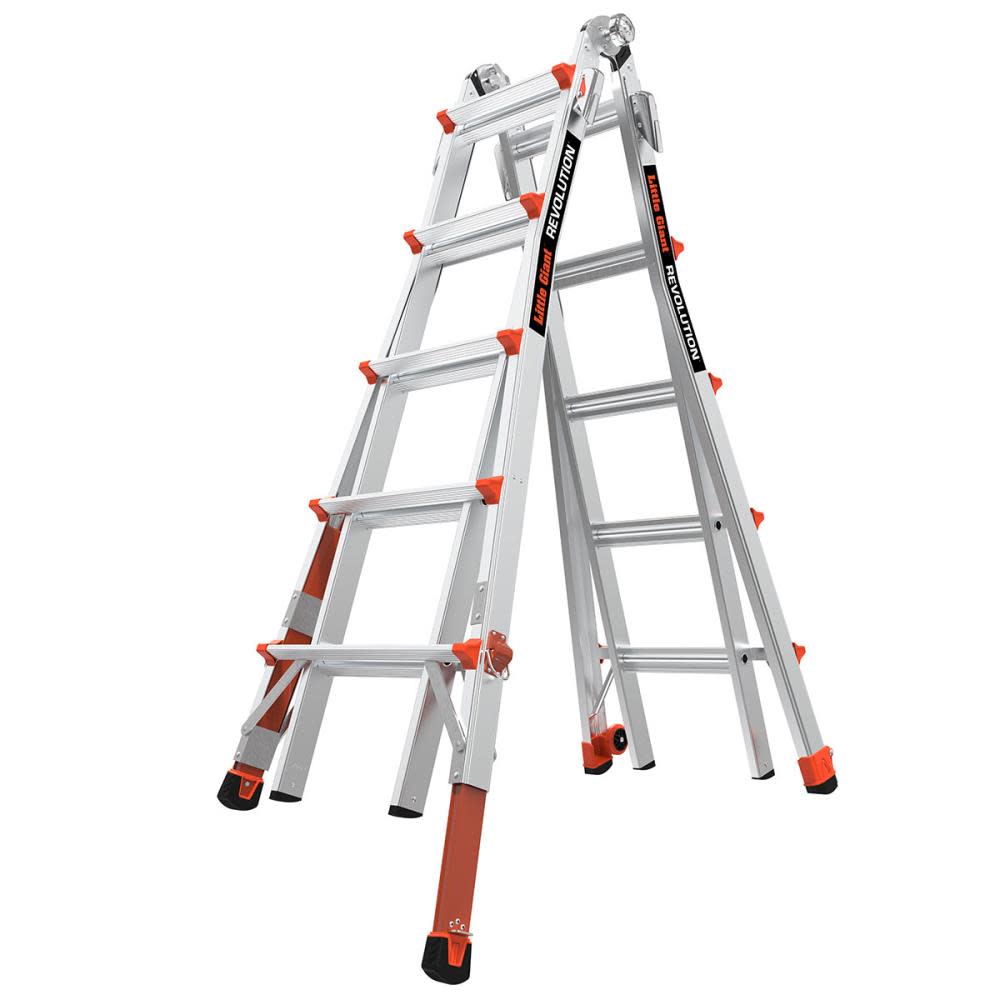 Little Giant Safety Revolution M22 Aluminum Type-1A 300lb Telescoping Multi-Position Ladder with Ratchet Leg Leveler - Ascmtools
