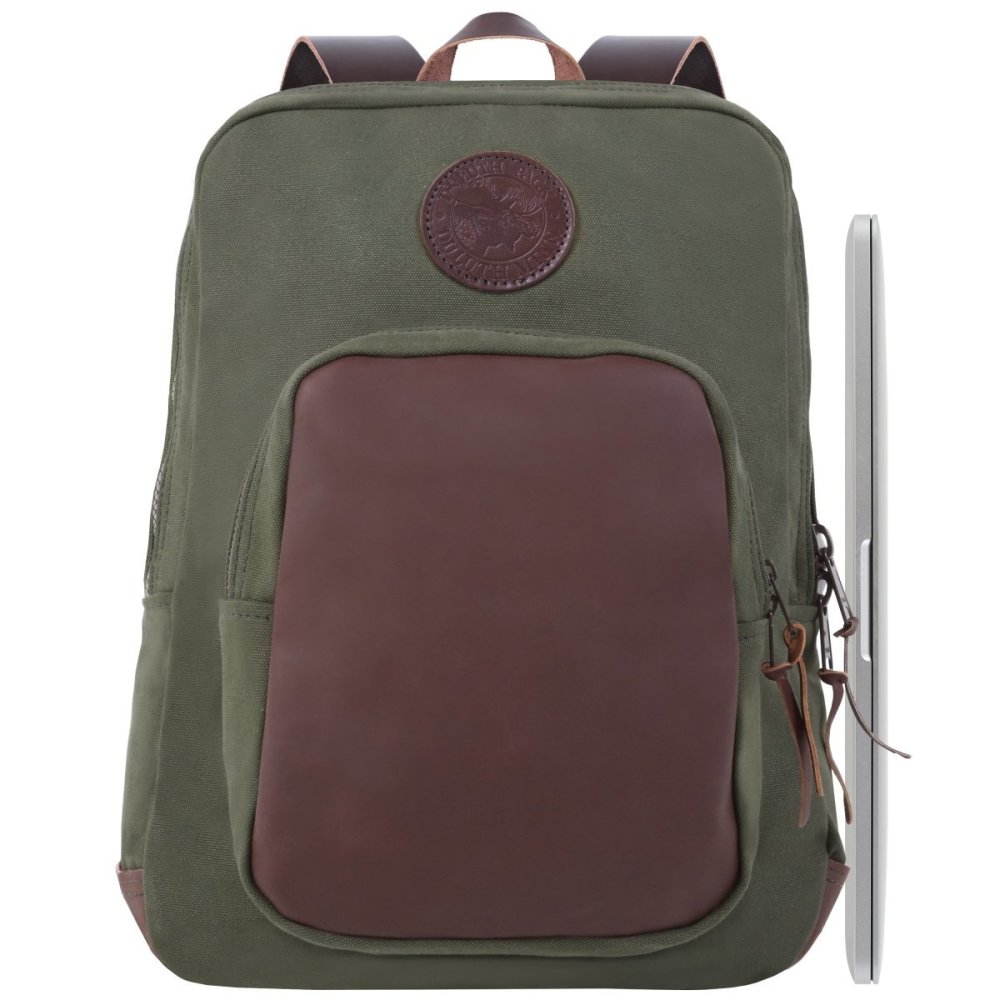 Duluth Pack 21 Liter Capacity Olive Drab Large Deluxe Laptop Backpack - Ascmtools