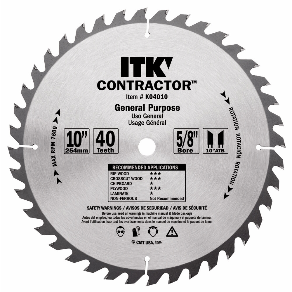 CMT 12 Inch 40 Tooth General Purpose Blade - Ascmtools