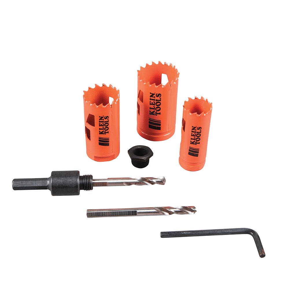 Klein Tools 3-Piece Hole Saw Kit w/ Arbor - Ascmtools