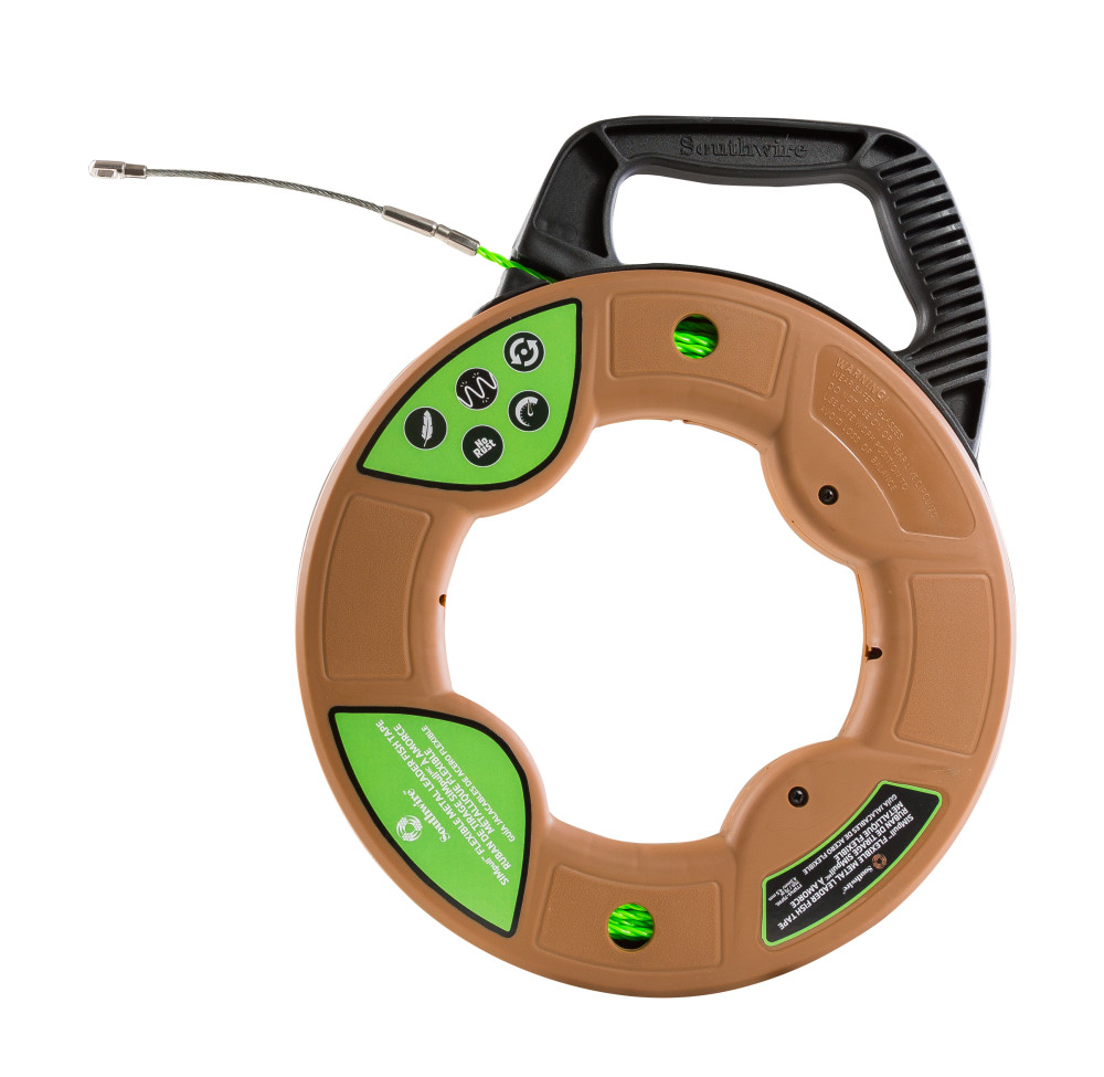 Southwire SIMPULL Fish Tape 4.5mm 75′ Flexible Metal Leader Large Case - Ascmtools