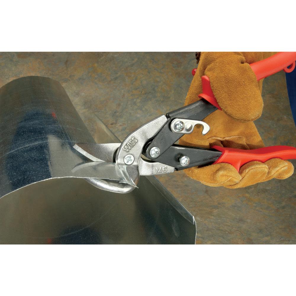 Crescent Wiss Metalmaster Offset Snips Straight to Left Red Grips 9-1/4 In. - Ascmtools